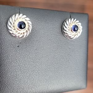 David Yurman Two-Tone Amethyst? Cookie Stud Earrings